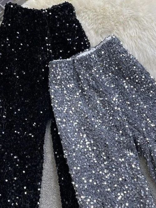 شلوار مخمل پولکی راسته A201