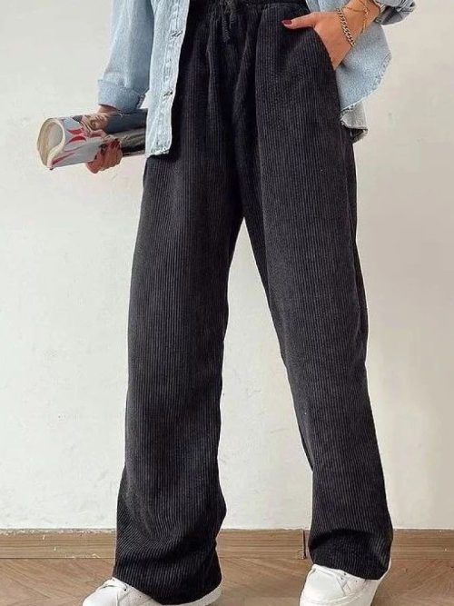 شلوار مخمل کبریتی نیم بگ مدل A202