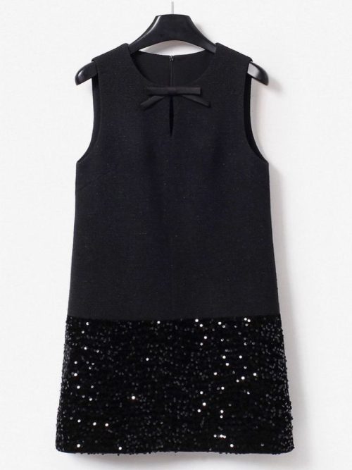 پیراهن زنانه کرپ و مخمل پولکی S304