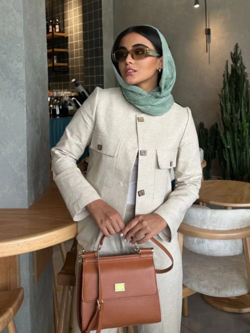 کت و شلوار لینن ساده C108