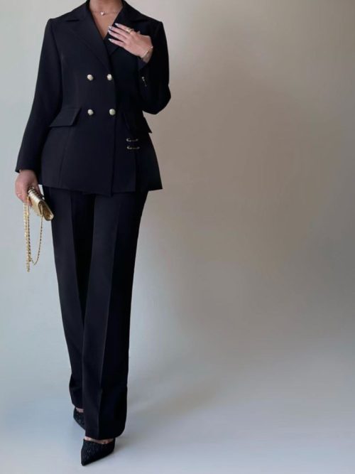 کت و شلوار کرپ ساده C102