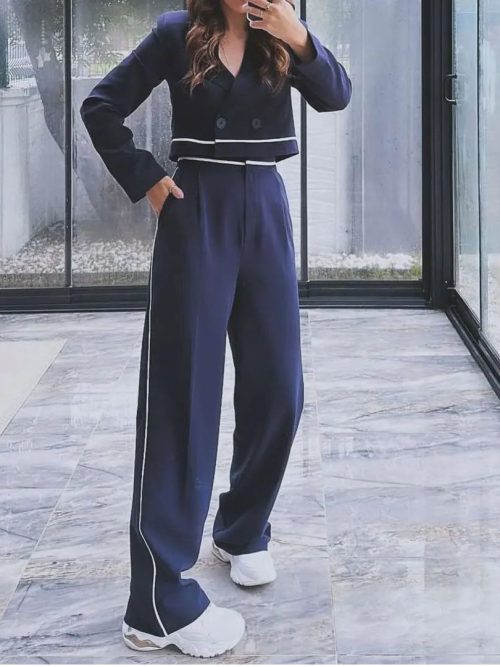 کت و شلوار کرپ ساده C106